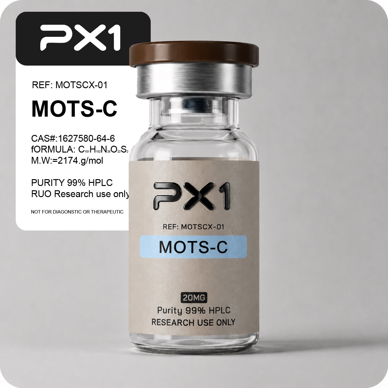 MOTS-C research peptide vial — PX1 Research