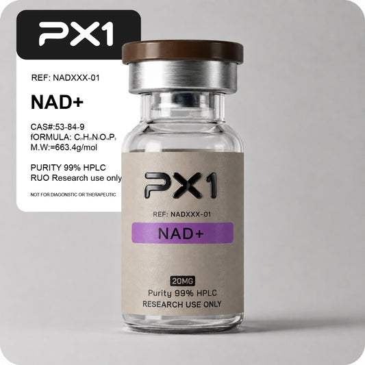 PX1 NAD+ research peptide vial, 99% HPLC purity, research use only