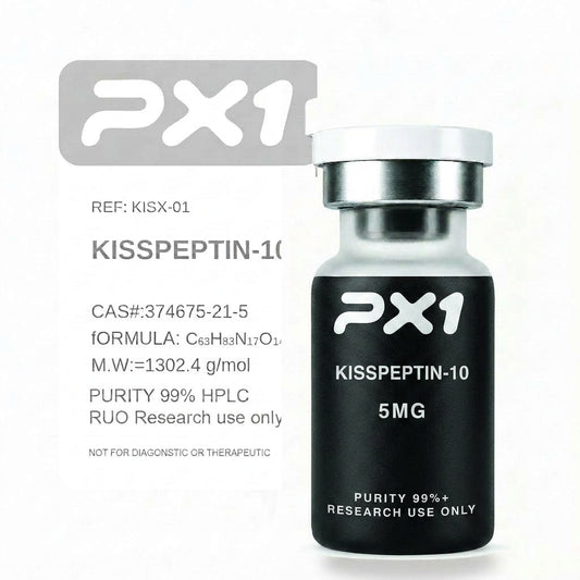 Kisspeptin-10 Black Label pre-reconstituted research peptide vial